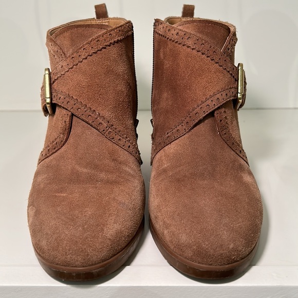Draco Sarto brown|tan wedge ankle bootie - Picture 3 of 9